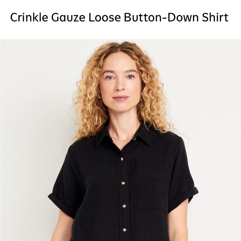 Old Navy Crinkle Gauze Loose Button Down Shirt